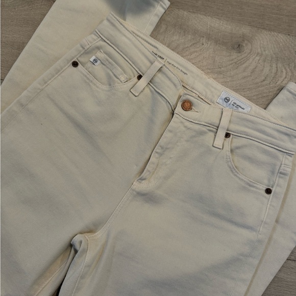 AG Adriano Goldschmied Cream Straight Leg Jeans - Picture 4 of 7
